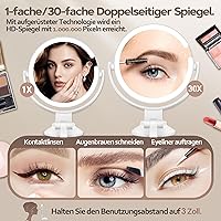 MOMOKUBA Kosmetikspiegel 30x mit Saugnapf und Beleuchtung — Bild 3