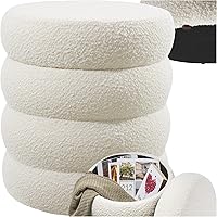 tectake Sitzhocker mit Stauraum Bouclé 42x47 cm — Bild 1