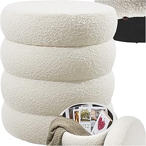 tectake Sitzhocker mit Stauraum Bouclé 42x47 cm Test & Bewertung