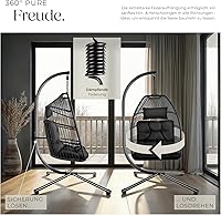 tectake Hängesessel mit Gestell 160 kg — Bild 7