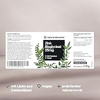 natural elements Zink 25 mg Zinkbisglycinat 365 Tabletten — Bild 6