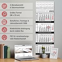 TOBJA 4-Monatskalender 2026 (96 x 33 cm) — Bild 2